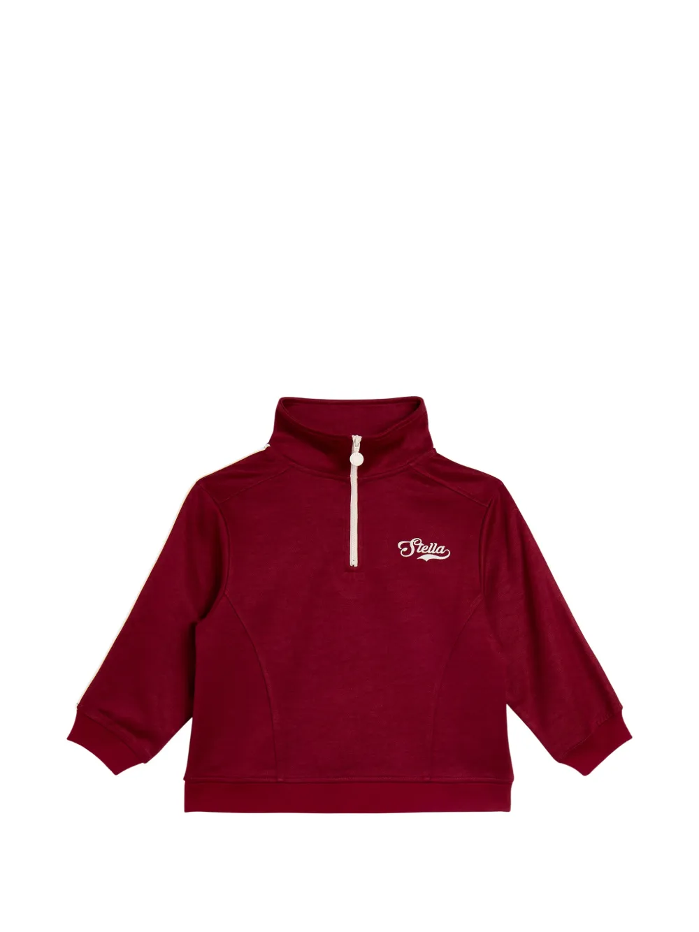 Stella McCartney Kids logo-embroidered half-zip sweatshirt - Rosso