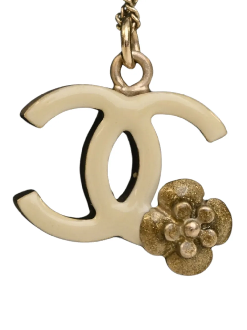 CHANEL Pre-Owned 2000-2020 CC Gold Plated Camellia Pendant Necklace costume necklace - Oro