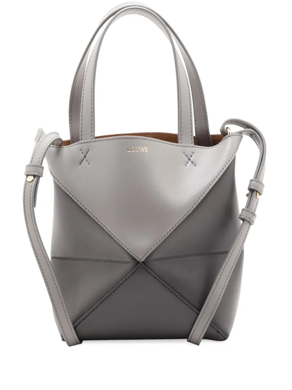 Loewe Pre-Owned 2010-2026 Mini Calfskin Puzzle Fold Tote satchel - Grigio