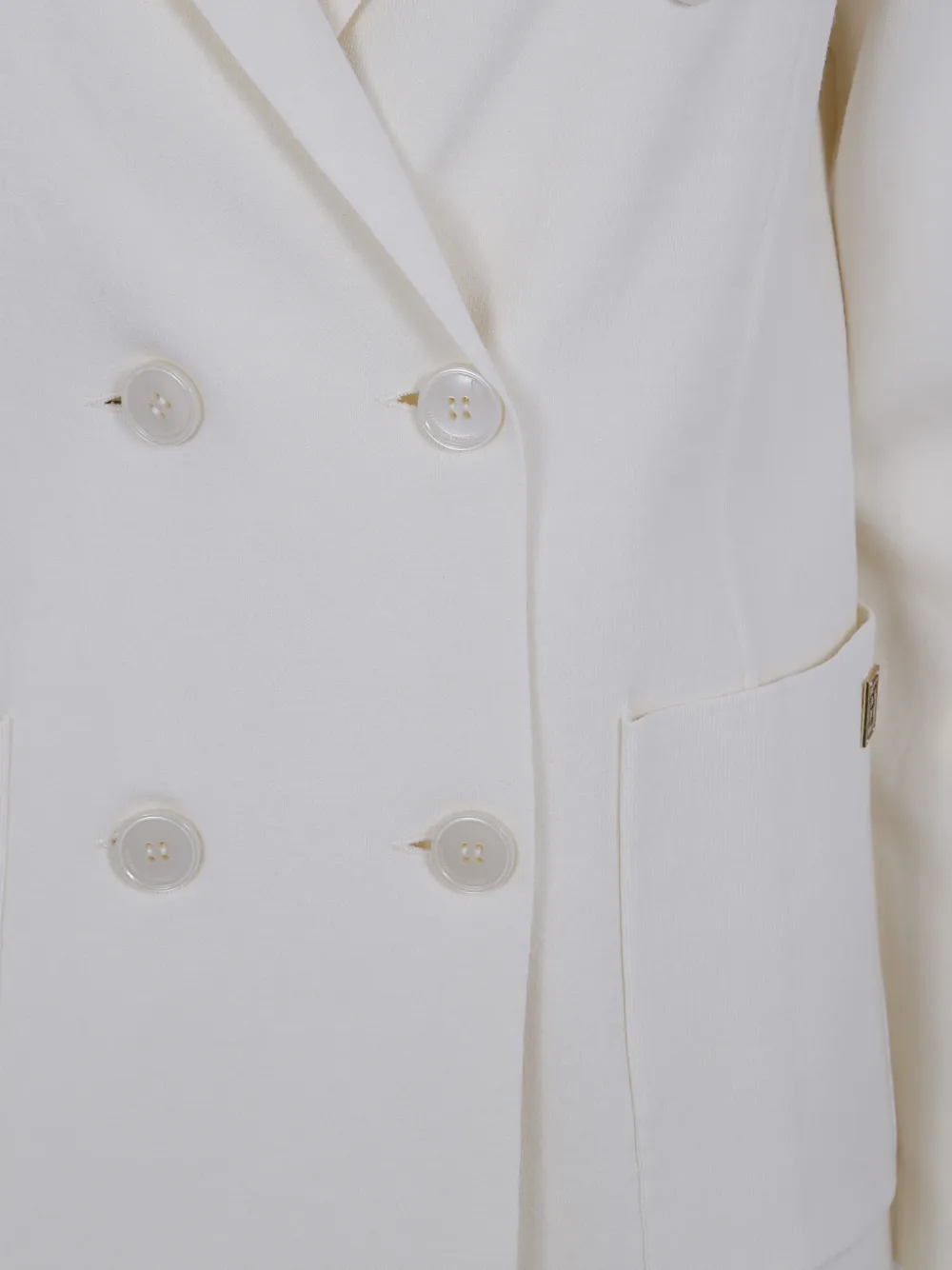 Elisabetta Franchi Blazer met dubbele rij knopen Beige