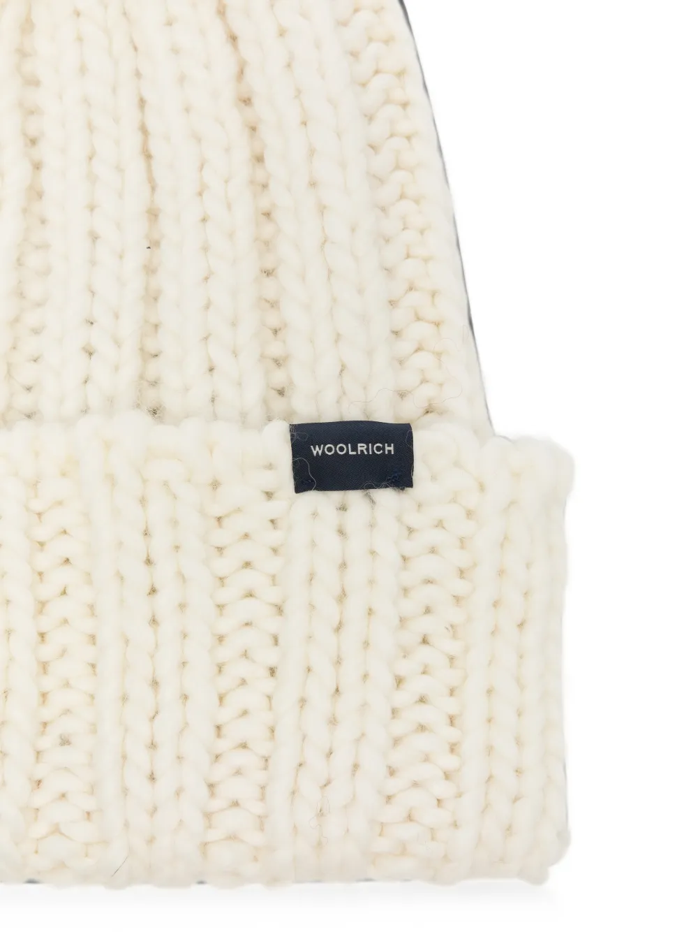 Woolrich chunky ribbed-knit beanie hat Beige