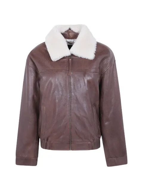 Seventy faux-shearling collar leather jacket 