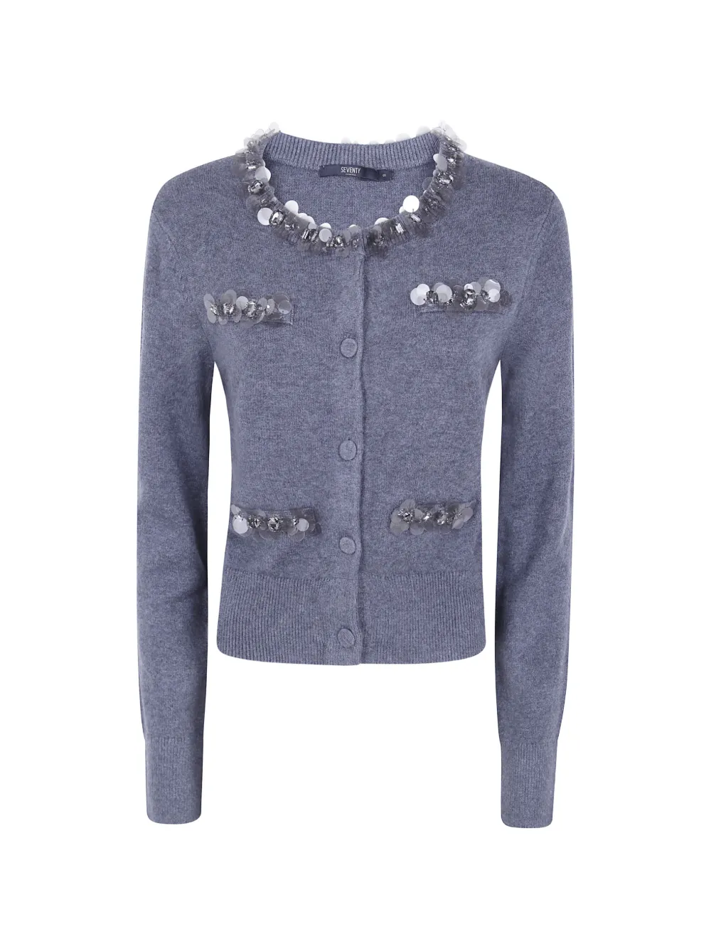 Seventy sequin-embellished cardigan - Grey