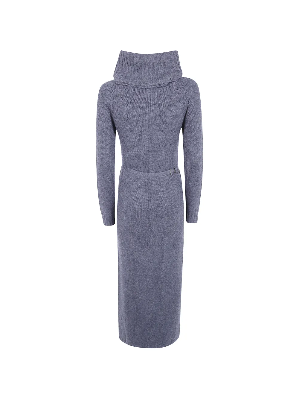 TWINSET Ribgebreide midi-jurk met riem Grijs