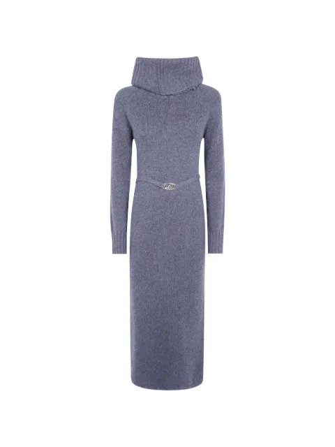 TWINSET robe mi-longue en maille nervurée à taille ceinturée