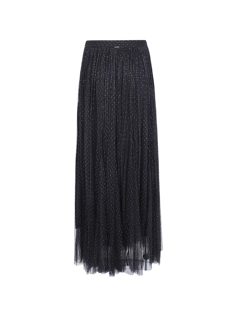 TWINSET pleated lurex-detail maxi skirt Zwart