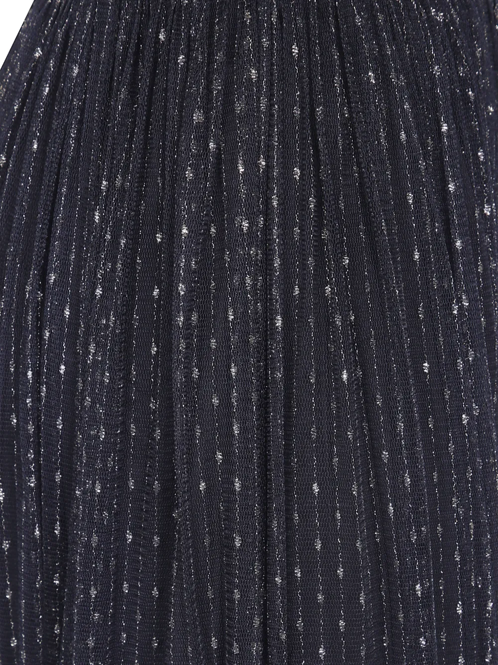 TWINSET pleated lurex-detail maxi skirt Zwart