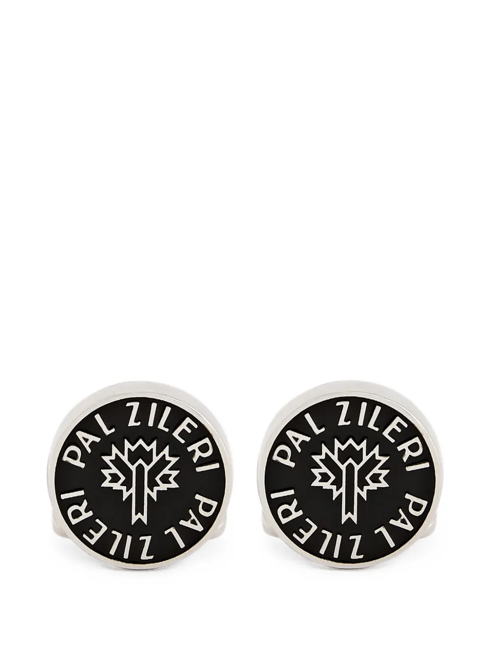Pal Zileri logo-engraved circular cufflinks · One Size