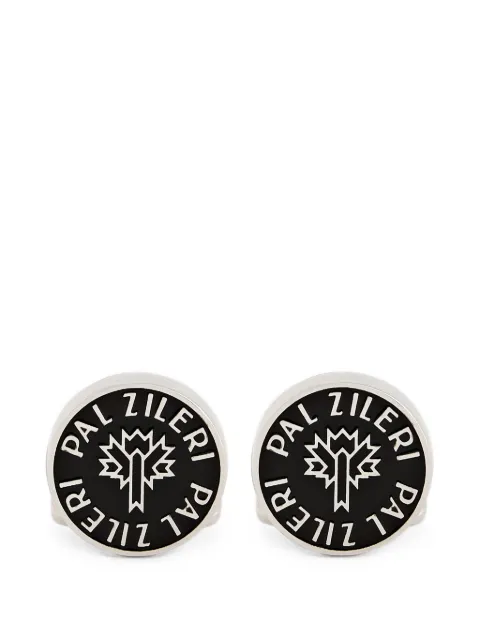 Pal Zileri logo-engraved circular cufflinks