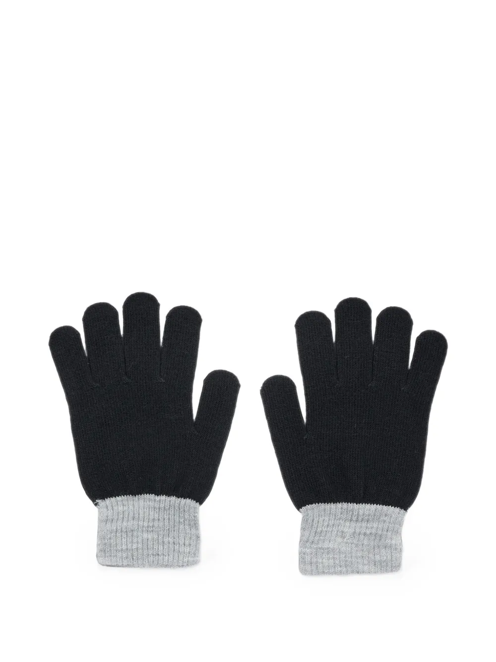 Molo Set van twee Kello intarsia gebreide handschoenen met smiley-print Zwart