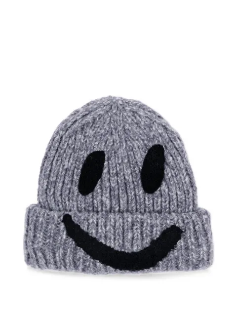 Molo Kim smiley-face chunky-knit beanie hat