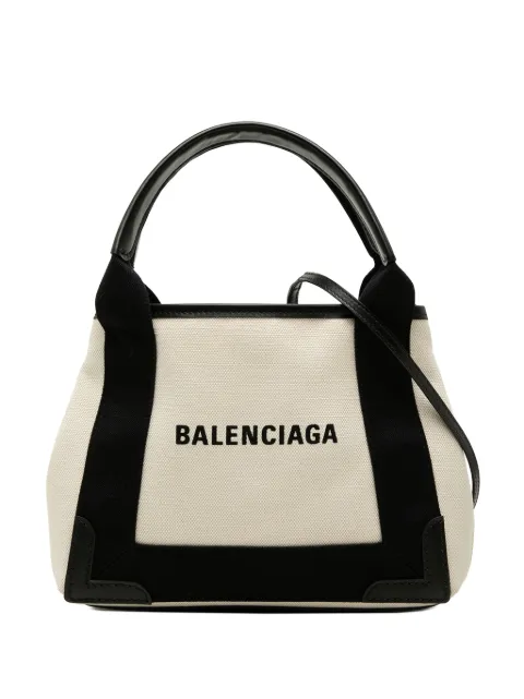 Balenciaga Pre-Owned 2020 Canvas Navy Cabas XS satchel