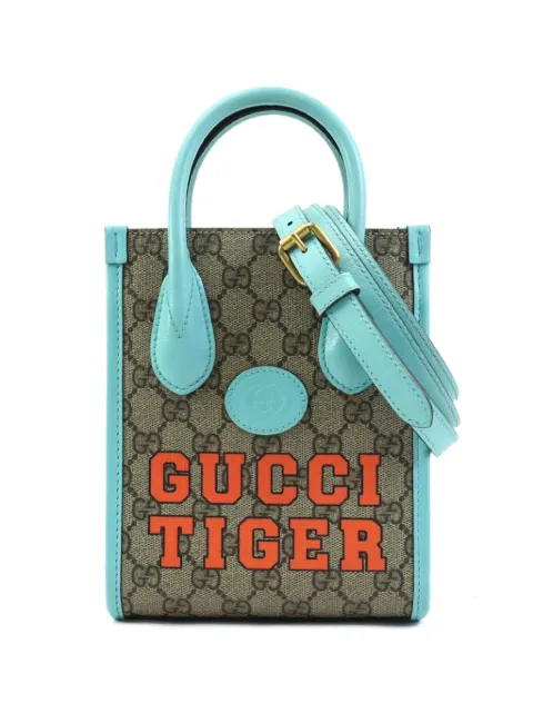 Gucci Pre-Owned bolso satchel GG Supreme Web Tiger Retro Interlocking G mini 2016-2026