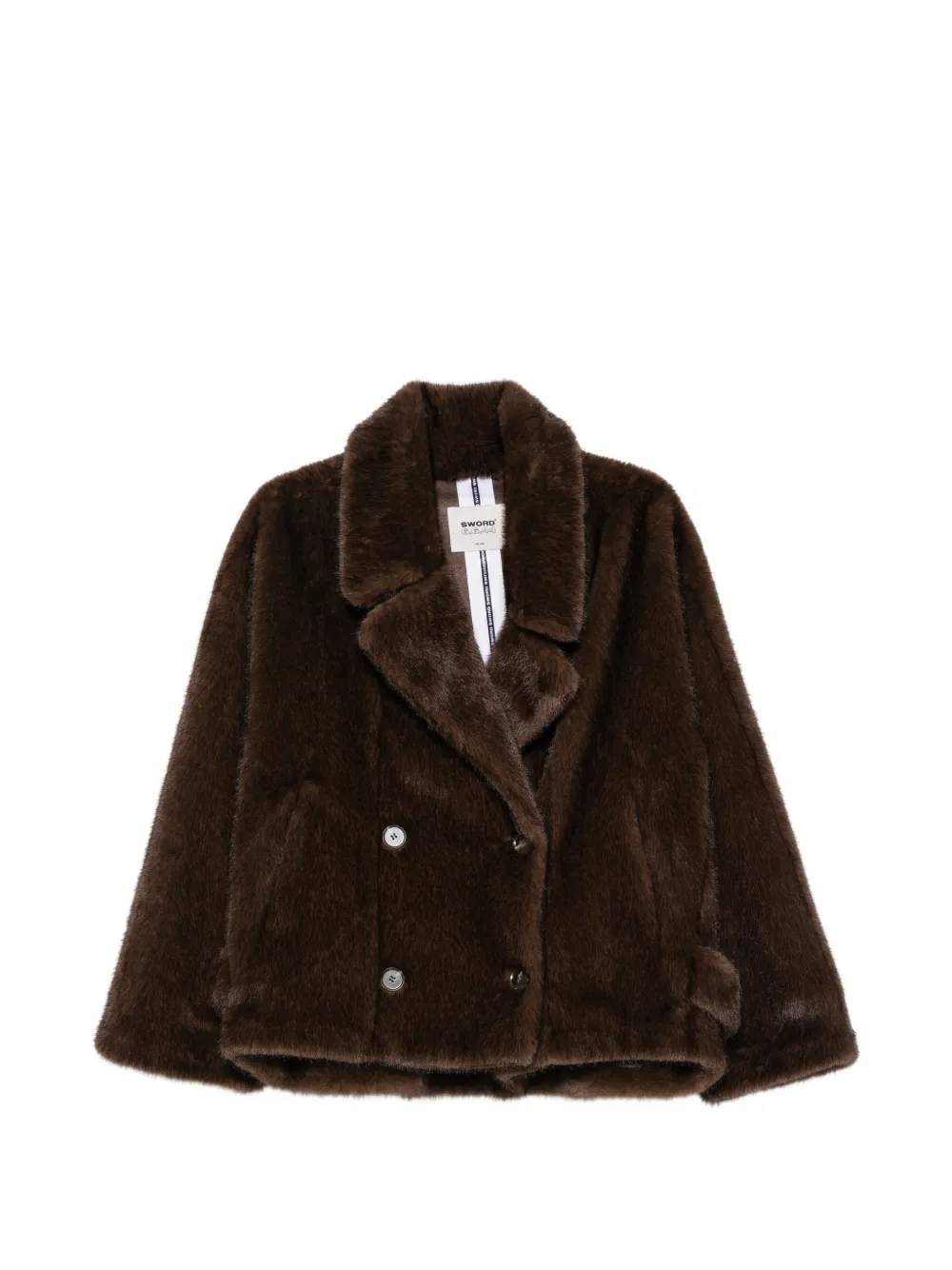 Sword double-breasted faux-fur coat Bruin