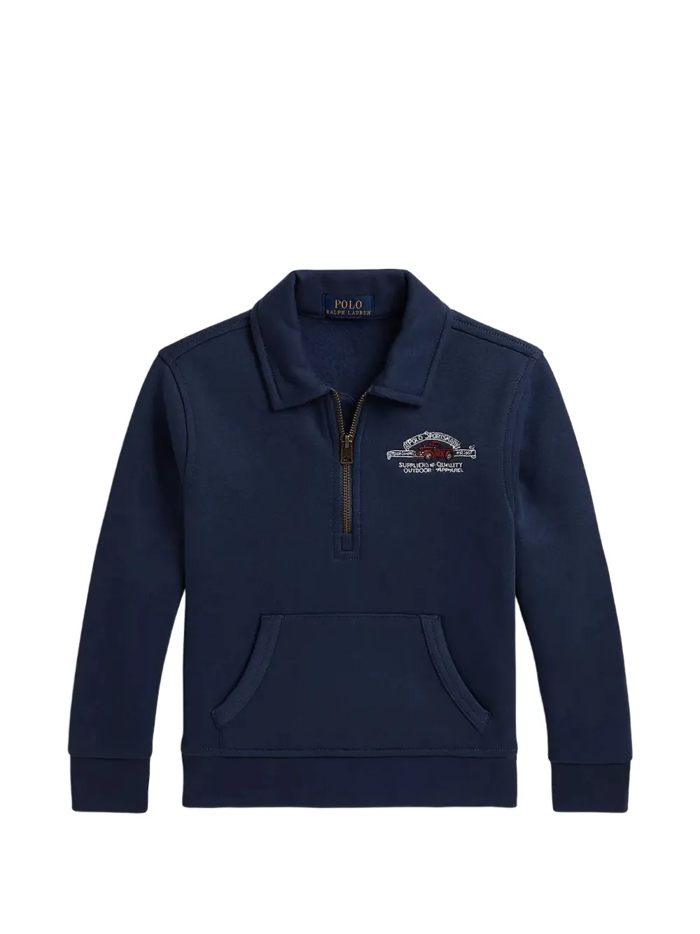 POLO RALPH LAUREN KIDS sweat zippé à logo brodé - Bleu