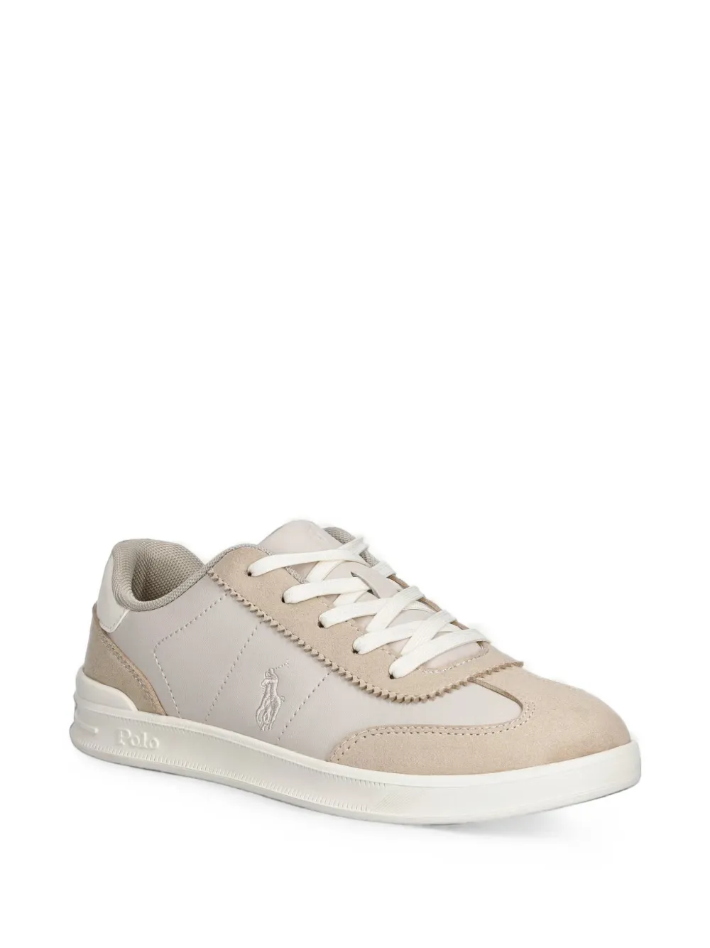 POLO RALPH LAUREN KIDS Hollis logo-embroidered panelled sneakers - Toni neutri