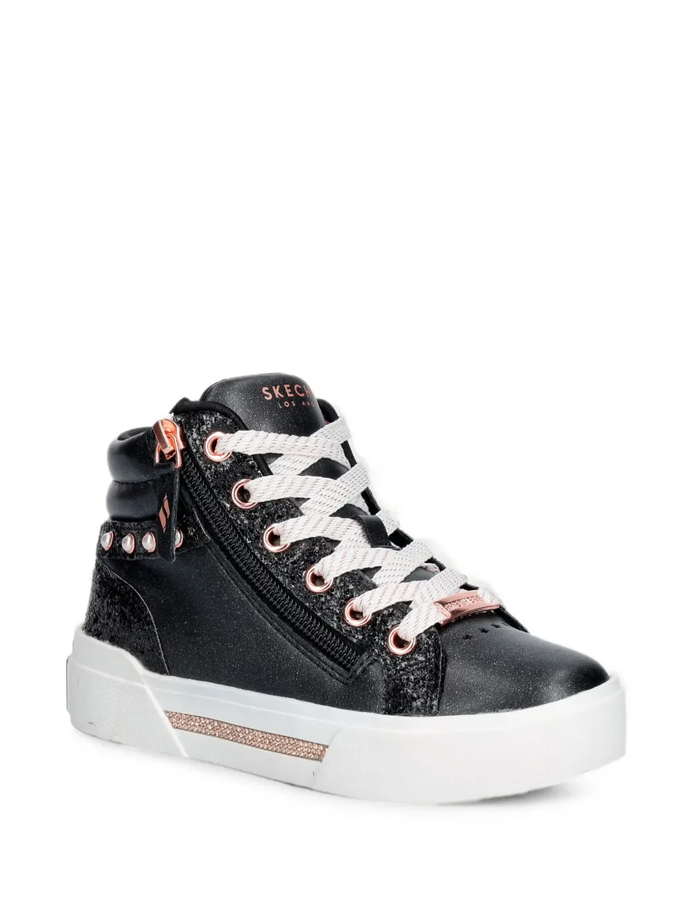 Skechers Aura Lx glitter-effect pearl-embellished sneakers - Nero