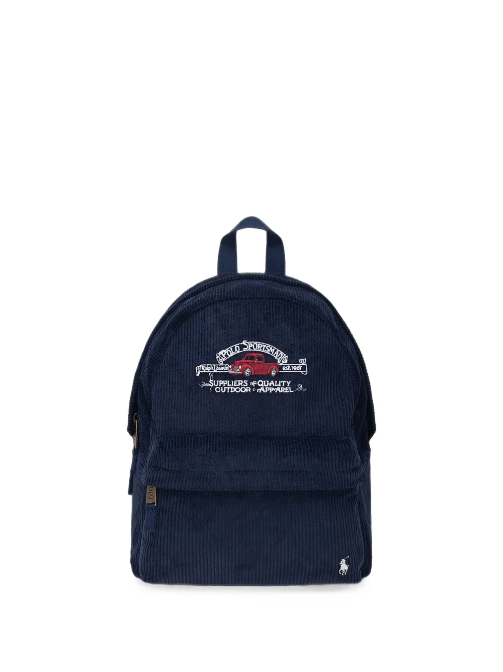 POLO RALPH LAUREN KIDS corduroy embroidered backpack - Blu
