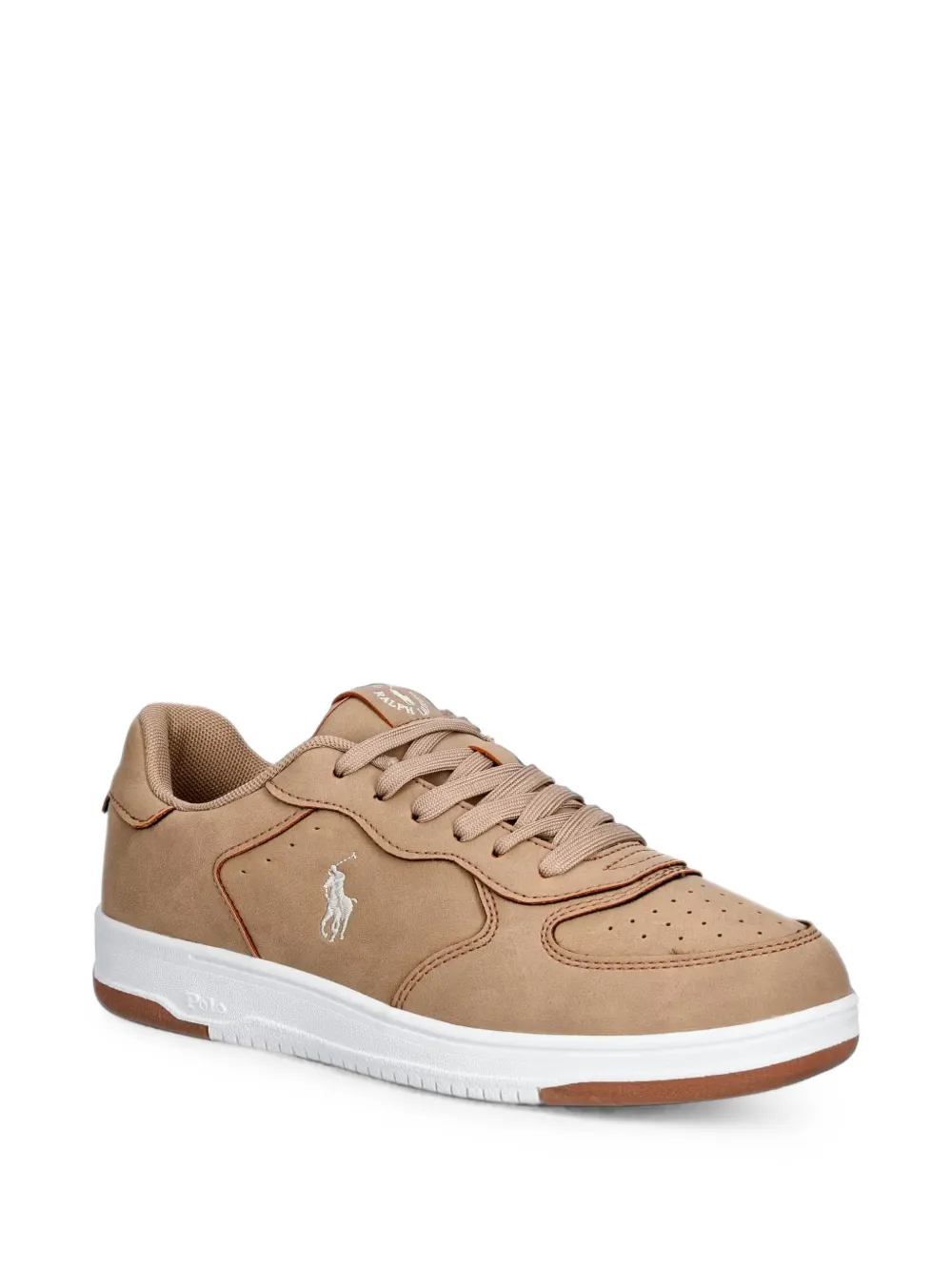 POLO RALPH LAUREN KIDS Court perforated panelled sneakers - Toni neutri
