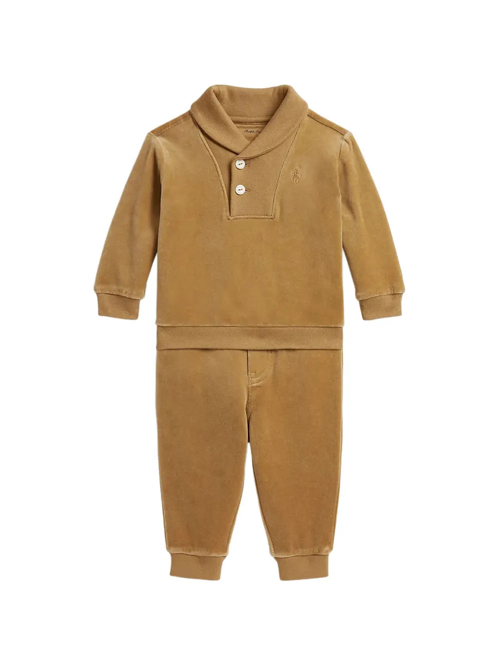 POLO RALPH LAUREN KIDS velour pullover & jogging bottoms - Toni neutri
