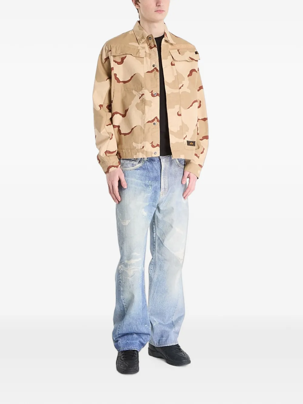 Alpha Industries Chore shirtjack met camouflage-print Beige