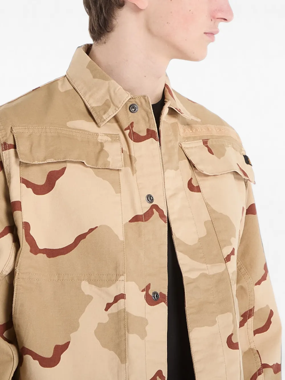 Alpha Industries Chore shirtjack met camouflage-print Beige