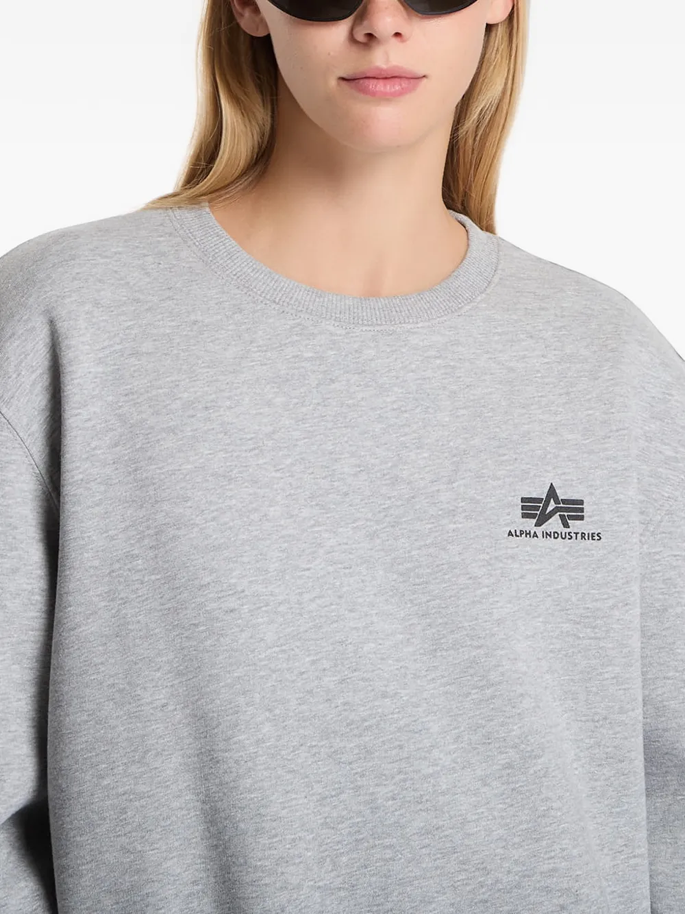Alpha Industries Trui met logoprint Grijs
