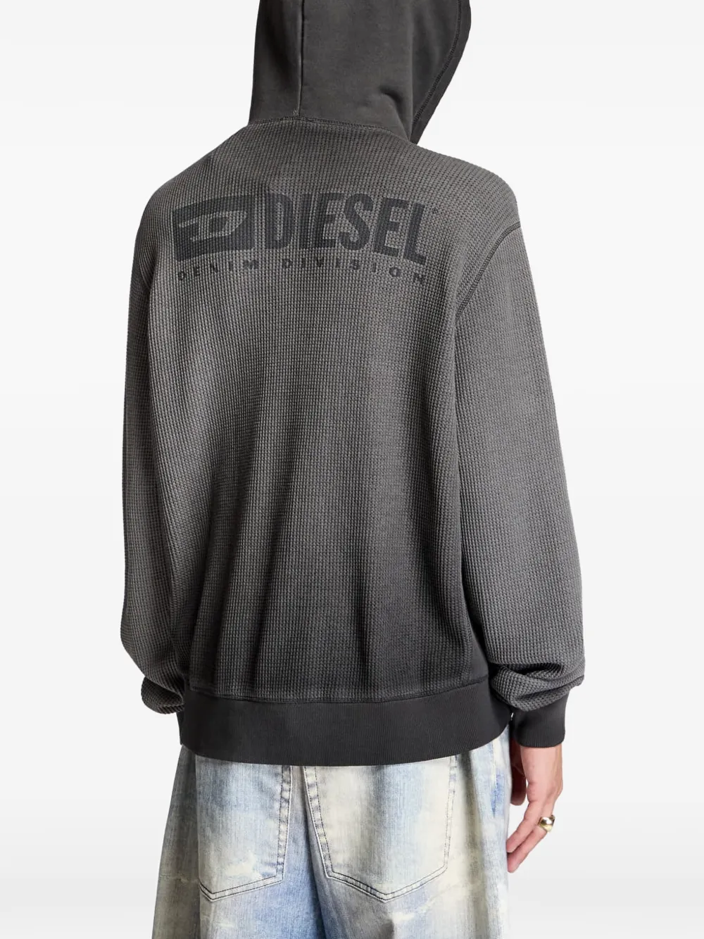 Diesel Hoodie met rits en dégradé-effect Grijs