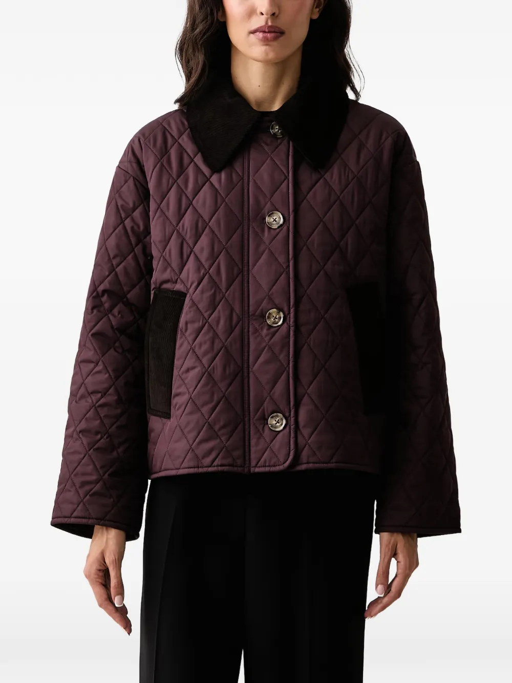 Barbour quilted corduroy-collar jacket - Viola