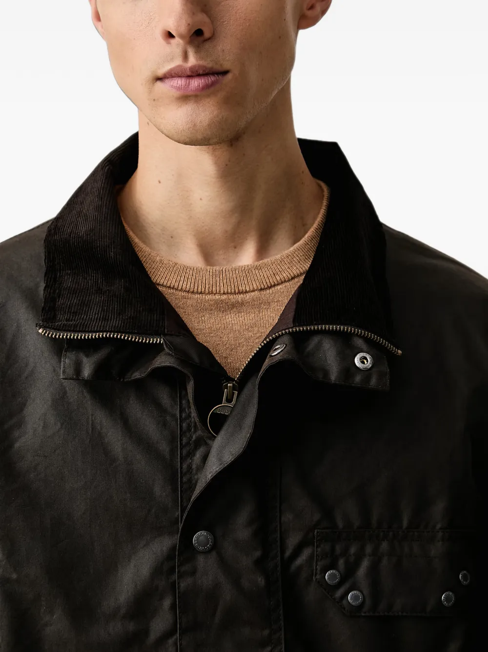 Barbour Jack met ribfluwelen kraag Bruin