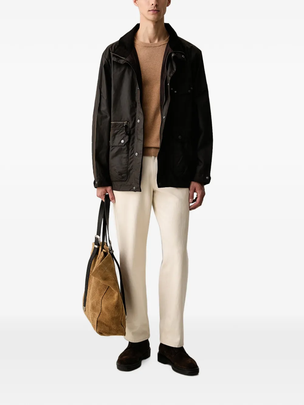 Barbour Jack met ribfluwelen kraag Bruin