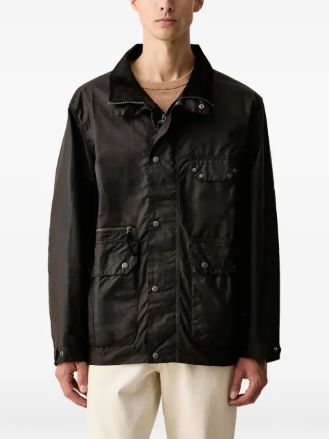 Barbour corduroy-collar waxed jacket