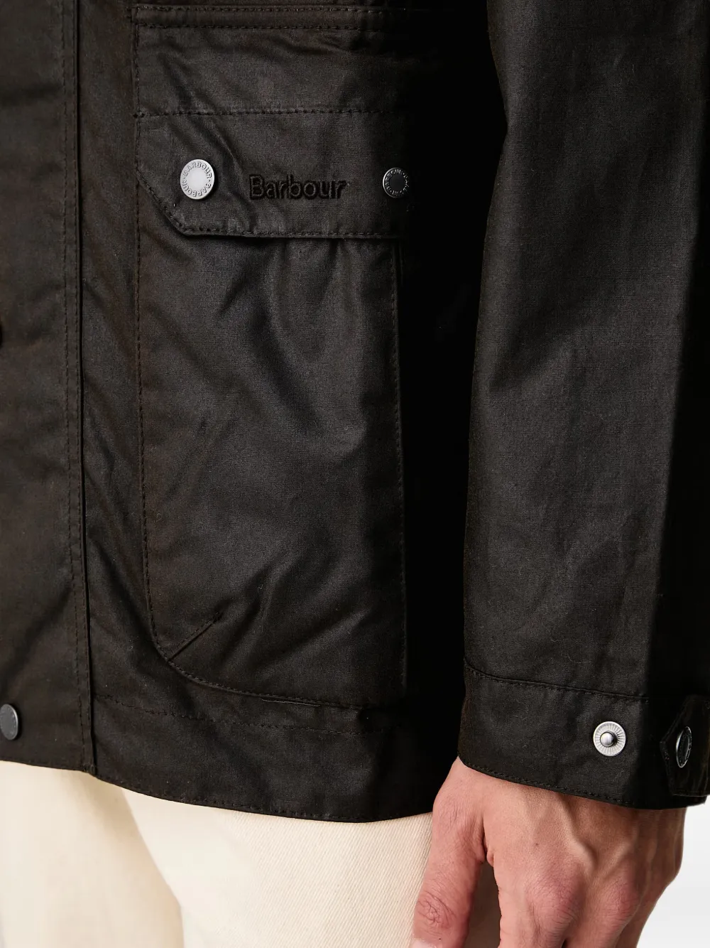 Barbour Jack met ribfluwelen kraag Bruin