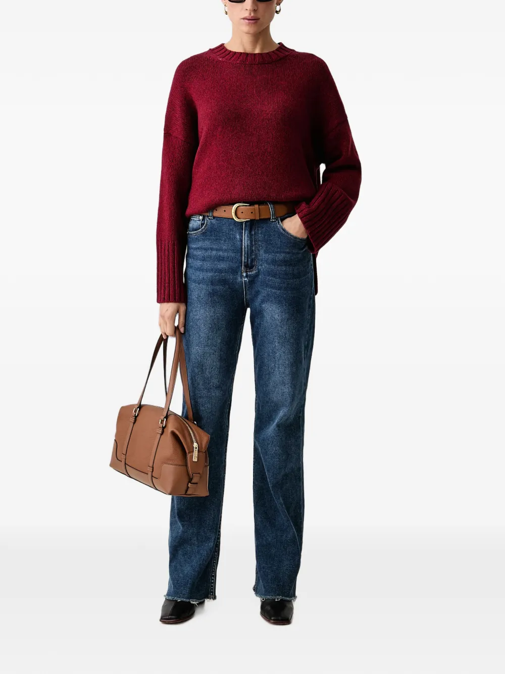 Barbour Gaia ribgebreide trui Rood