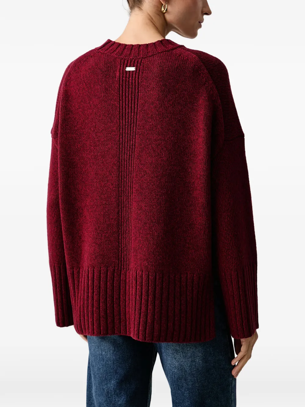 Barbour Gaia ribgebreide trui Rood