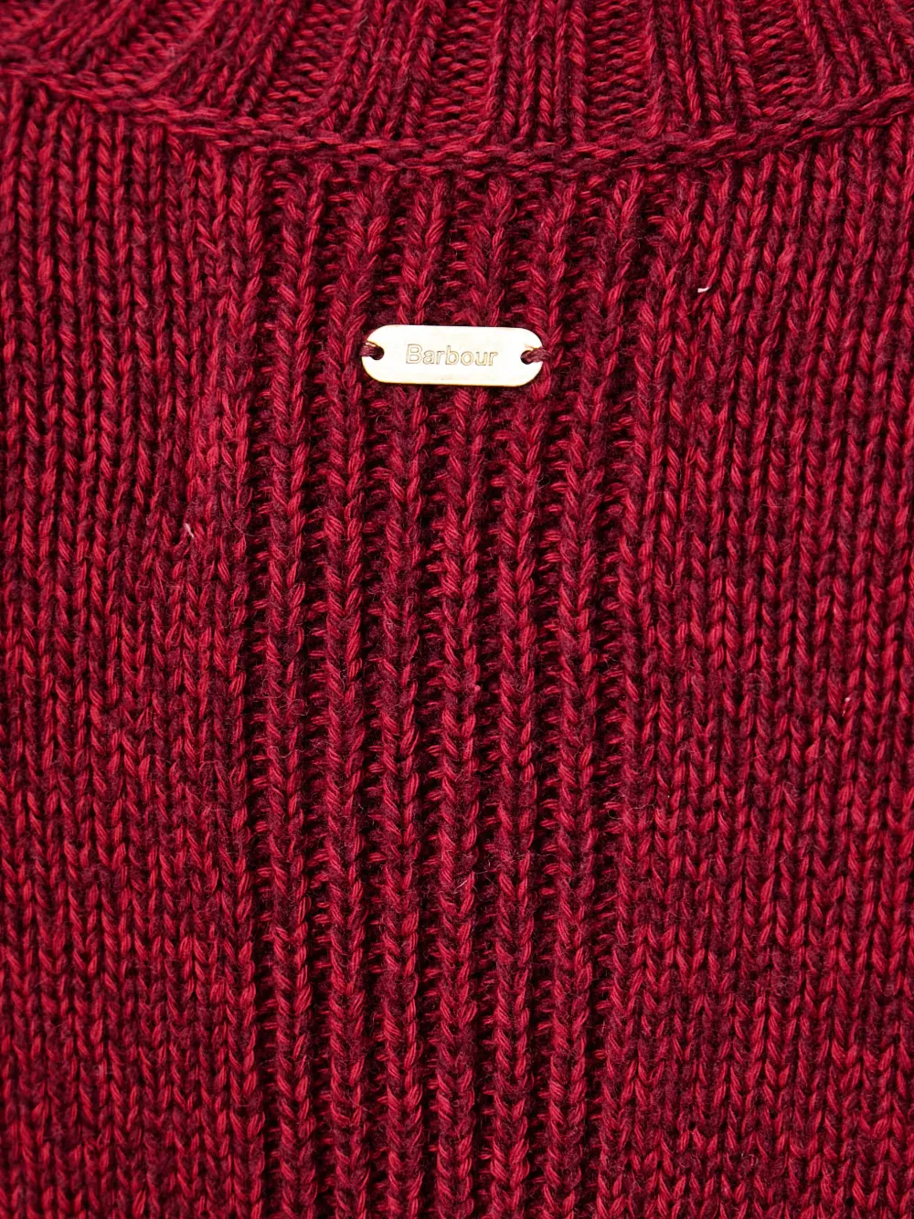 Barbour Gaia ribgebreide trui Rood