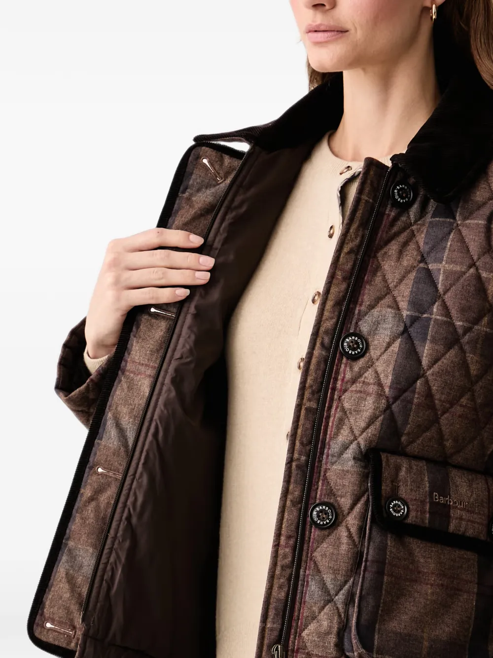 Barbour Loudon tartan quilted jacket Bruin