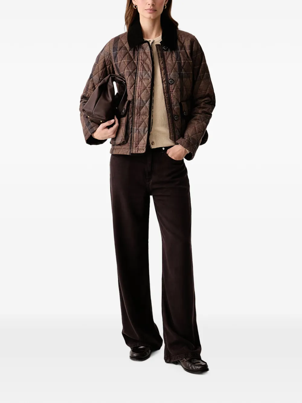 Barbour Loudon tartan quilted jacket Bruin