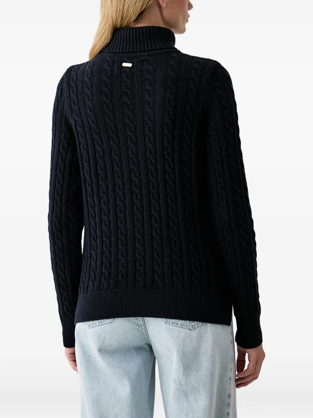 Barbour Ambleside cable-knit rollneck jumper Blauw