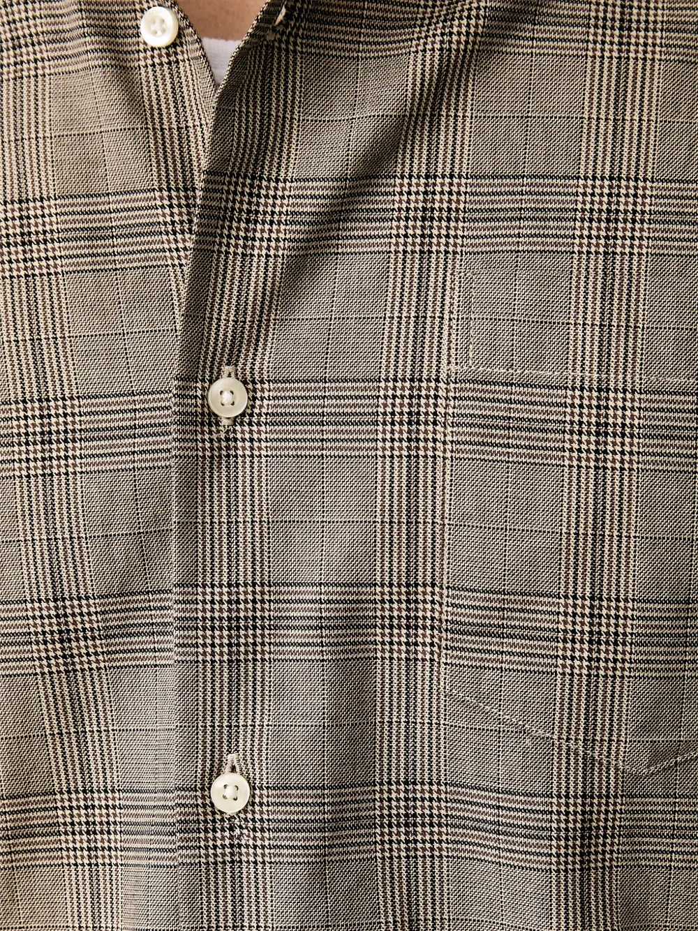 Barbour Franklin geruit overhemd met knopen Beige