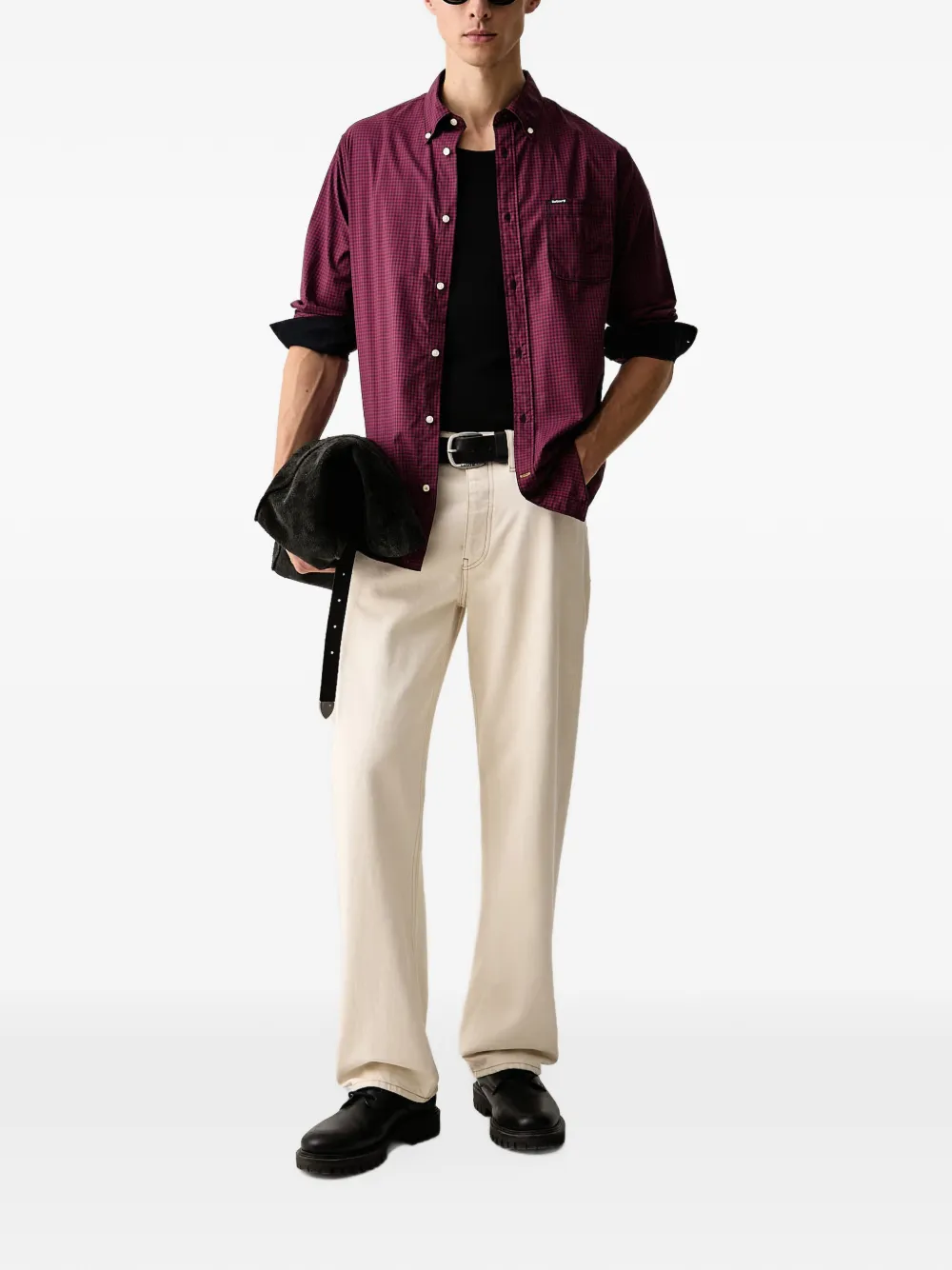 Barbour Harbourwall tailored long-sleeved shirt Rood