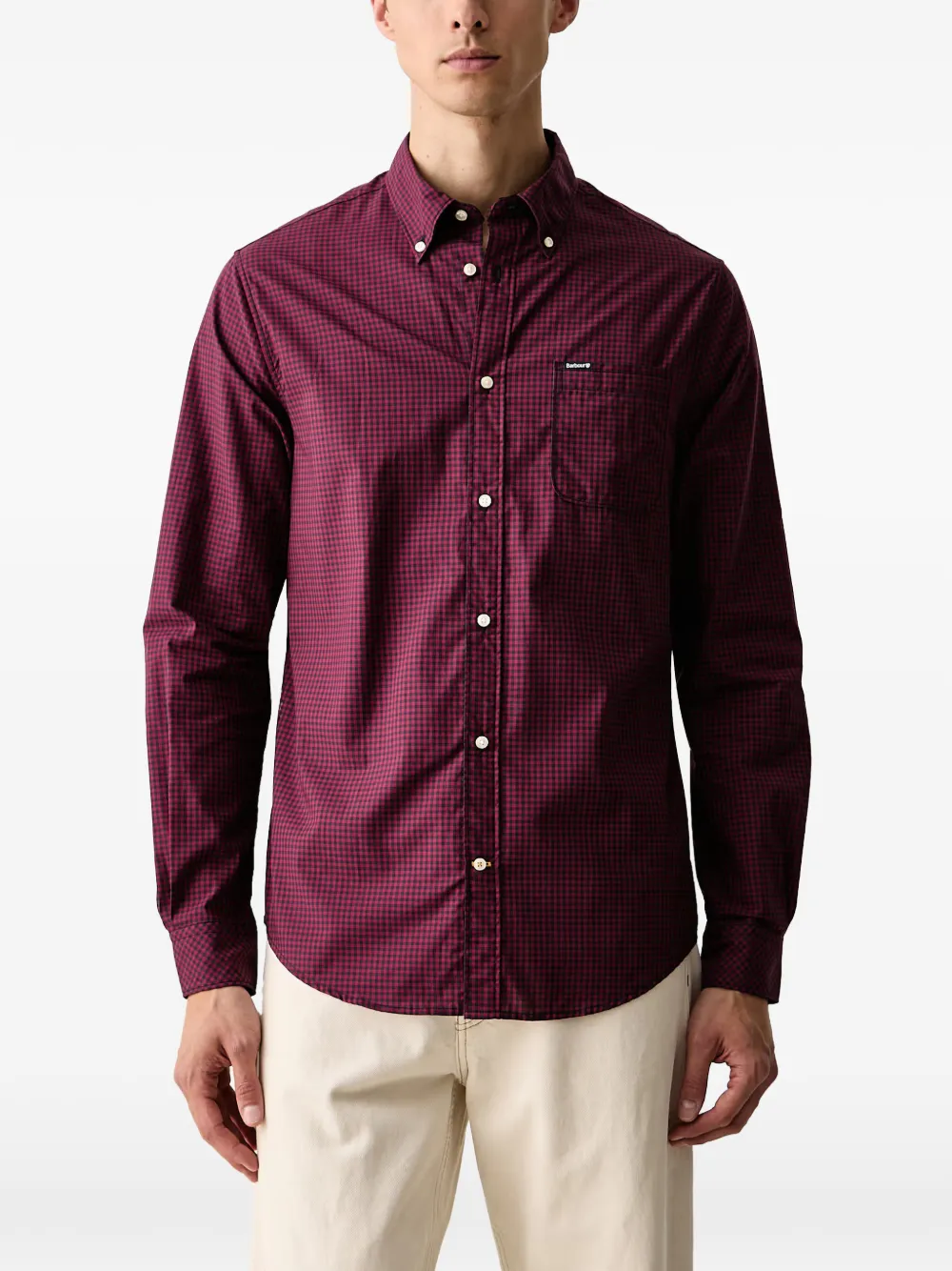 Barbour Harbourwall tailored long-sleeved shirt Rood