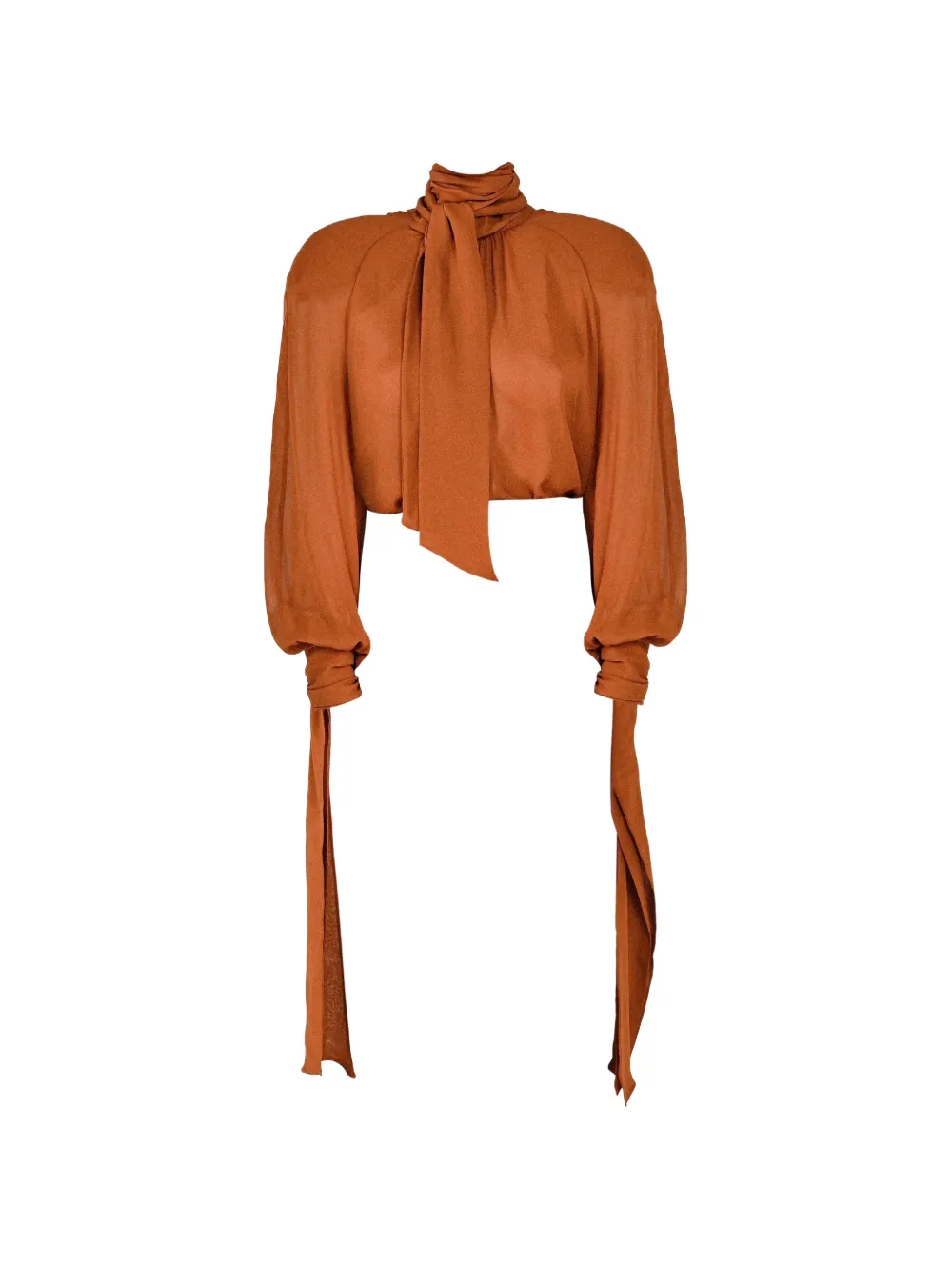Rowen Rose bow-neck long-sleeve blouse