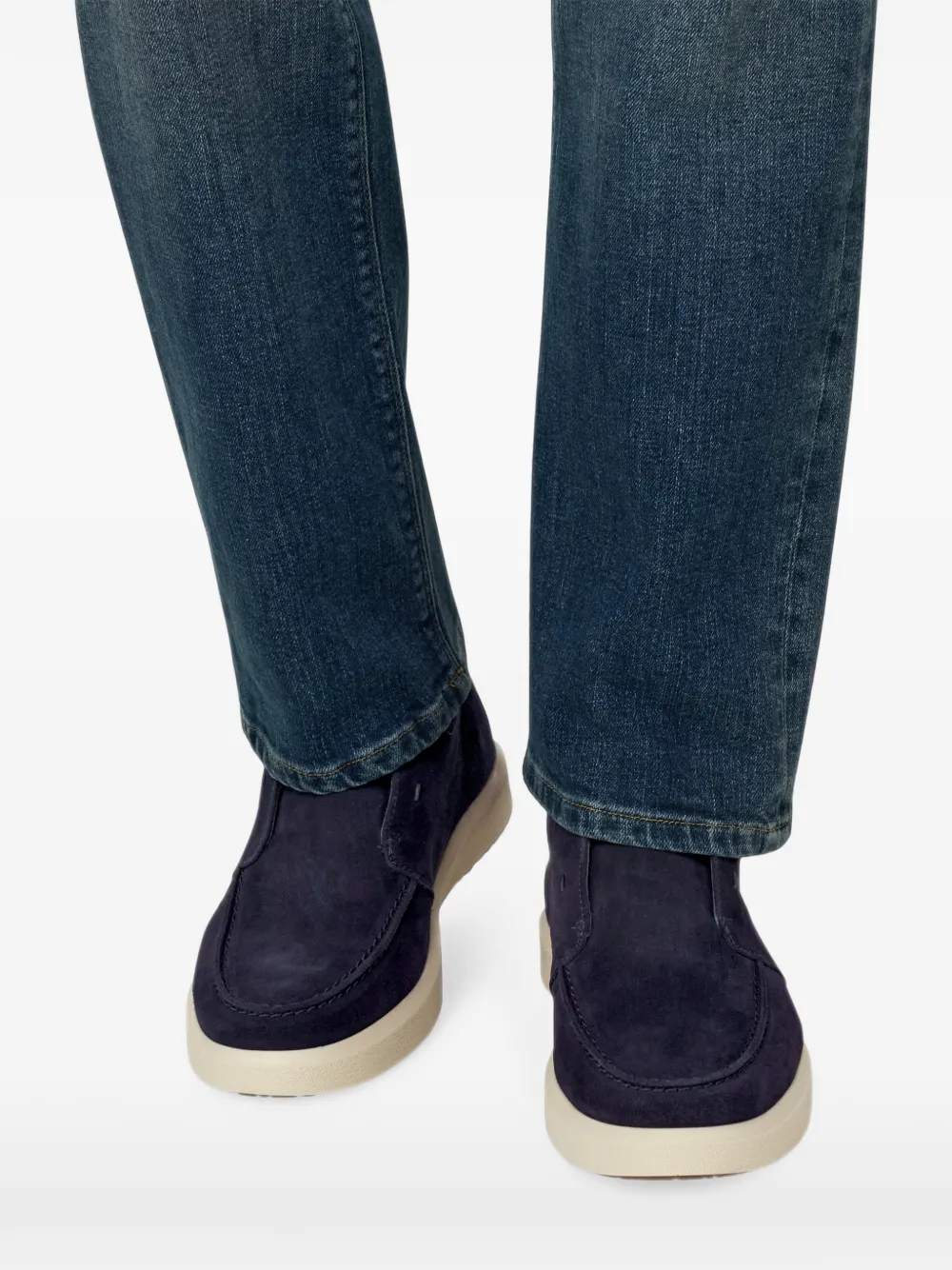 Boggi Milano Cirrus suède enkellaarzen Blauw