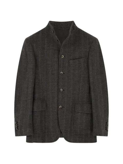 Boggi Milano peacoat herringbone in wool and cotton