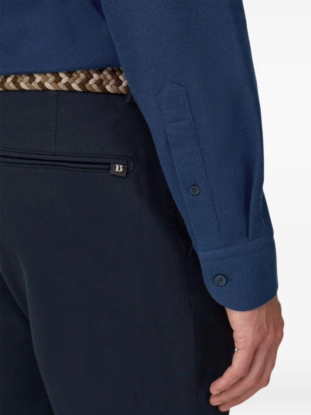 Boggi Milano Sakura poloshirt van Japans jersey Blauw