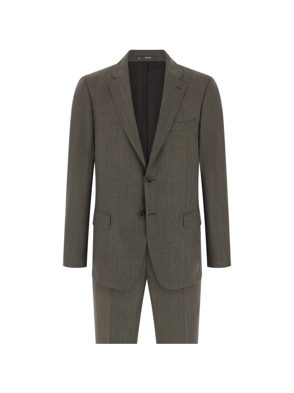 Boggi Milano suit herringbone in wool cashmere - Marrone