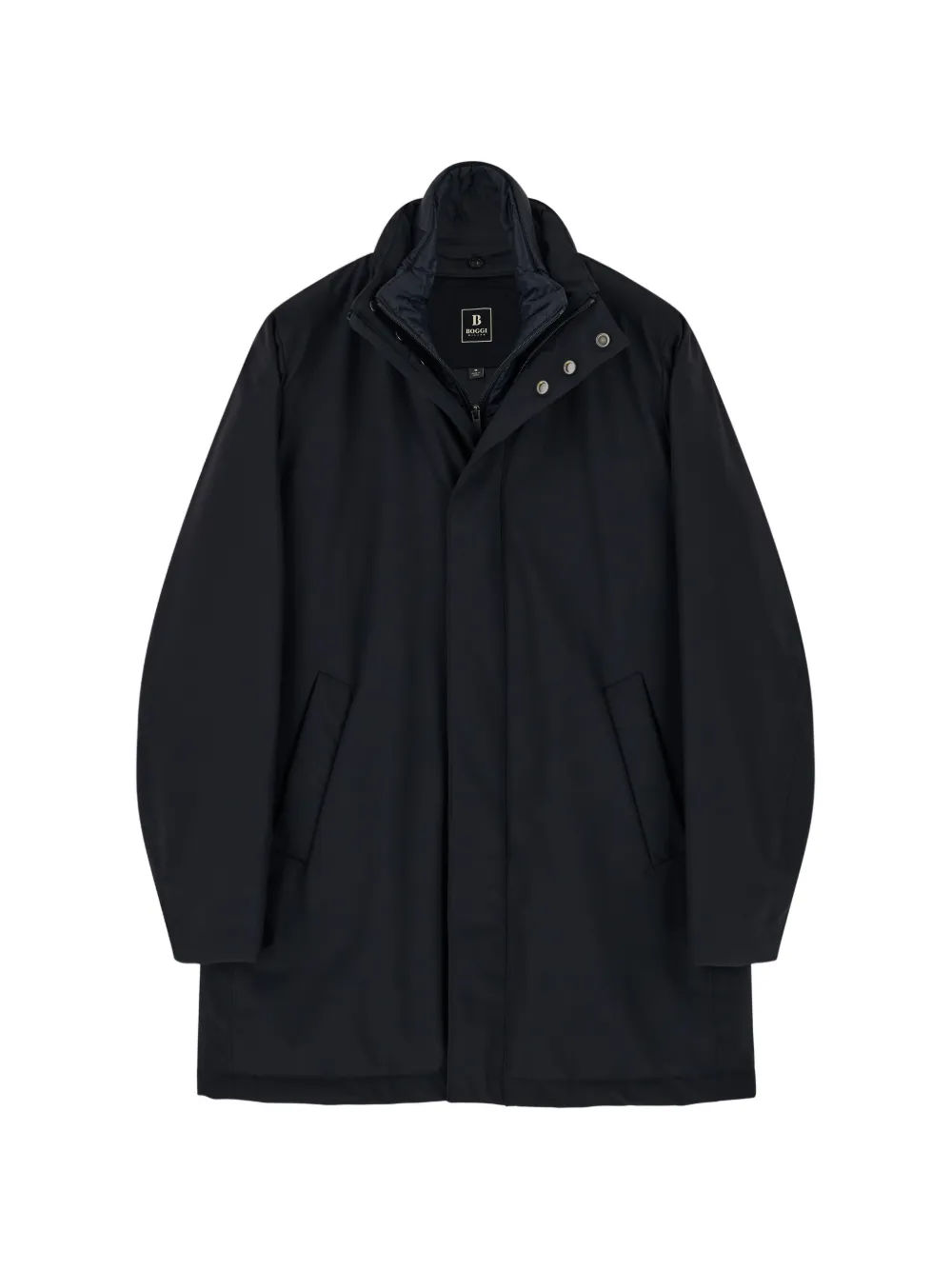 Boggi Milano car coat in padded technical fabric - Blu