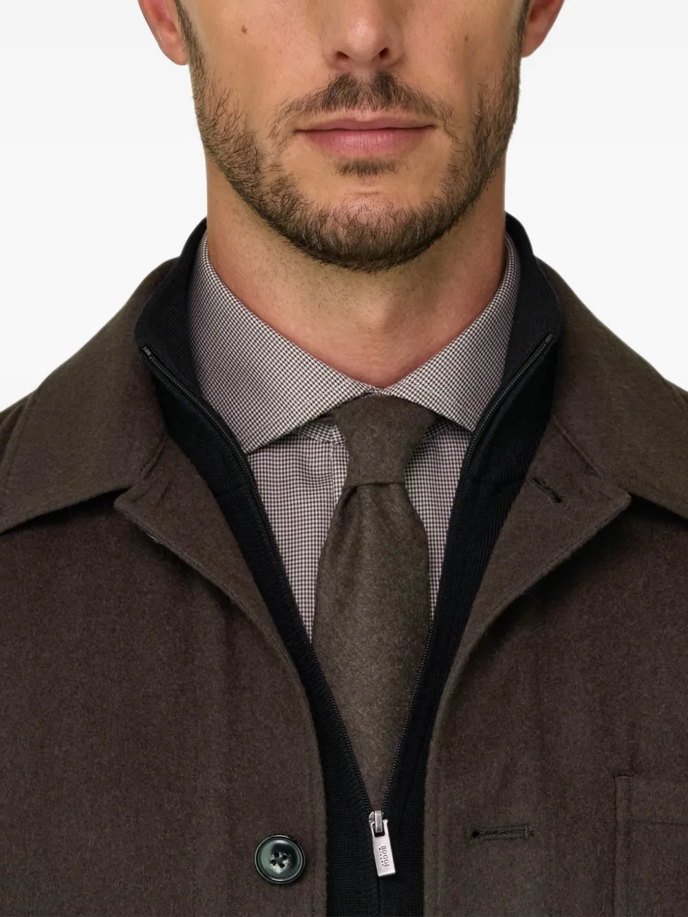 Boggi Milano Trade shirtjack van kasjmier Bruin