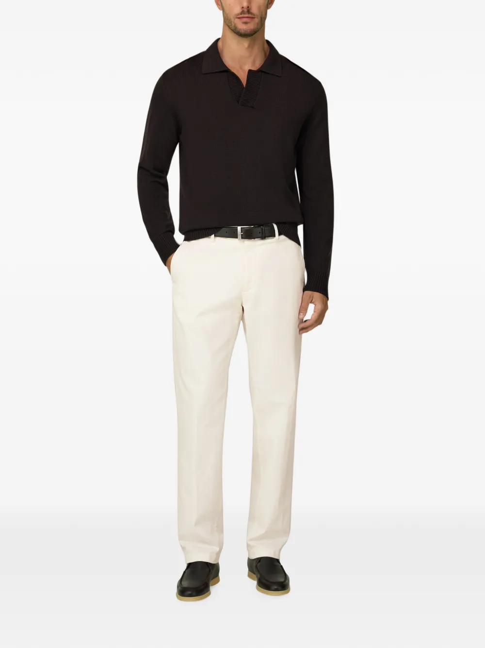 Boggi Milano Stretch katoenen broek Beige
